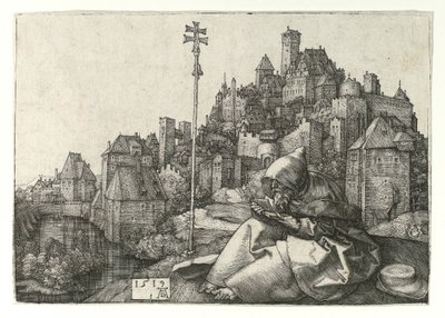 Pyhä Anthony lukee. 1519 tekijältä Albrecht Dürer