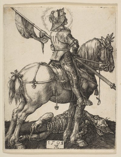 Pyhä Yrjö hevosen selässä, 1505-8. tekijältä Albrecht Dürer