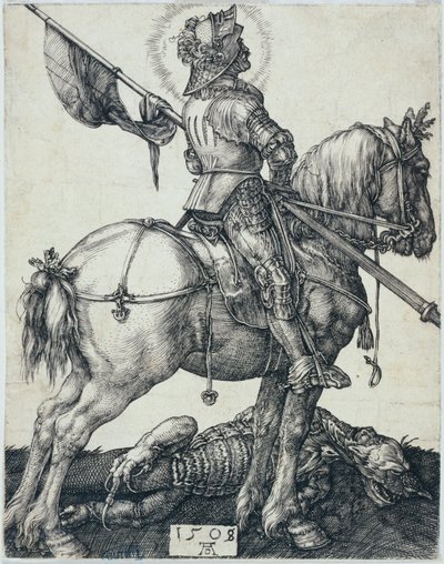 Pyhä Yrjö hevosella (Bartsch 54) tekijältä Albrecht Dürer