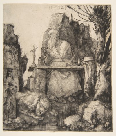 Pyhä Hieronymus Pollard Willow -pajun luona, 1512. tekijältä Albrecht Dürer