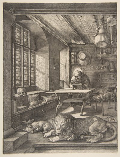 Pyhä Hieronymus työhuoneessaan tekijältä Albrecht Dürer