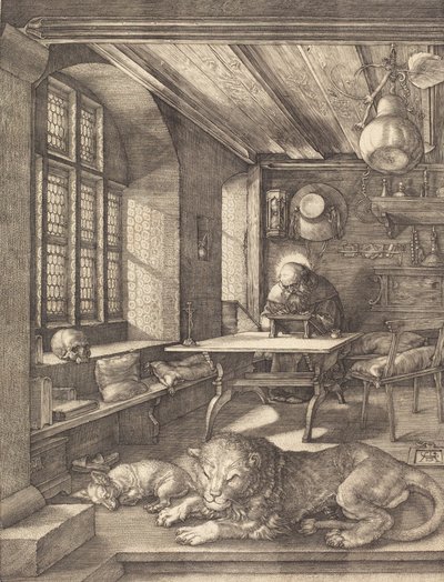 Pyhä Hieronymus tutkimuksessaan, 1514. tekijältä Albrecht Dürer