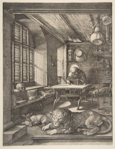 Pyhä Hieronymus tutkimuksessaan, 1514. tekijältä Albrecht Dürer