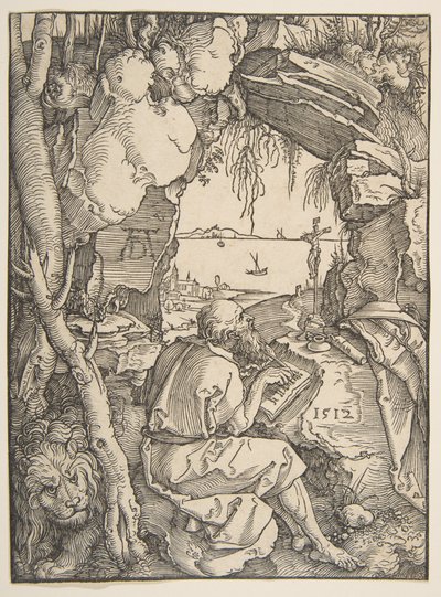 Pyhä Hieronymus luolassa tekijältä Albrecht Dürer