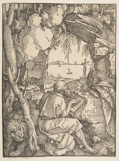 Pyhä Hieronymus luolassa, 1512. tekijältä Albrecht Dürer