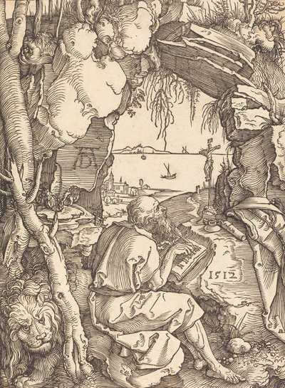 Pyhä Hieronymus luolassa, 1512. tekijältä Albrecht Dürer