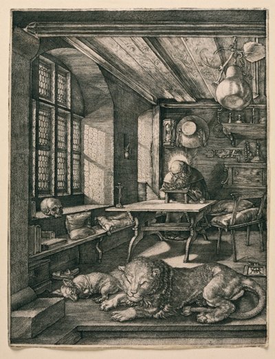 Pyhä Jerome sellissään tekijältä Albrecht Dürer