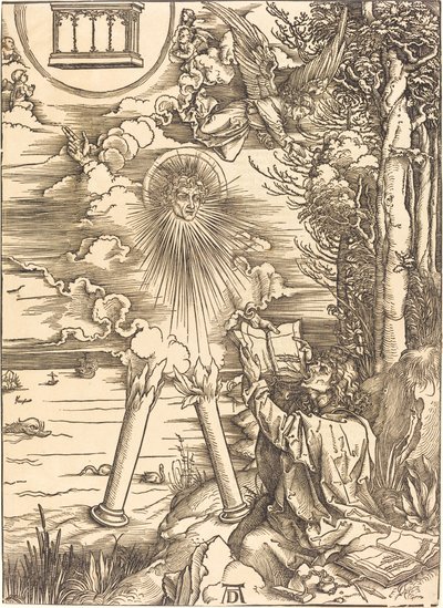 Pyhä Johannes syö kirjaa tekijältä Albrecht Dürer