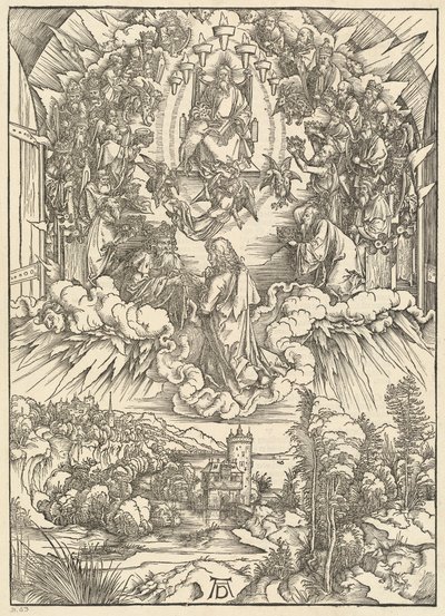 Pyhä Johannes Jumalan ja vanhinten edessä tekijältä Albrecht Dürer
