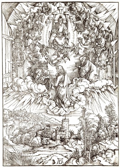 Pyhä Johannes Jumalan ja vanhimpien edessä tekijältä Albrecht Dürer
