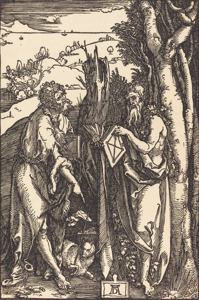 Pyhä Johannes Kastaja ja Pyhä Onufrius, n. 1504. tekijältä Albrecht Dürer