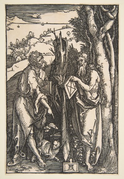 Pyhä Johannes Kastaja ja Pyhä Onufrius, n. 1503. tekijältä Albrecht Dürer