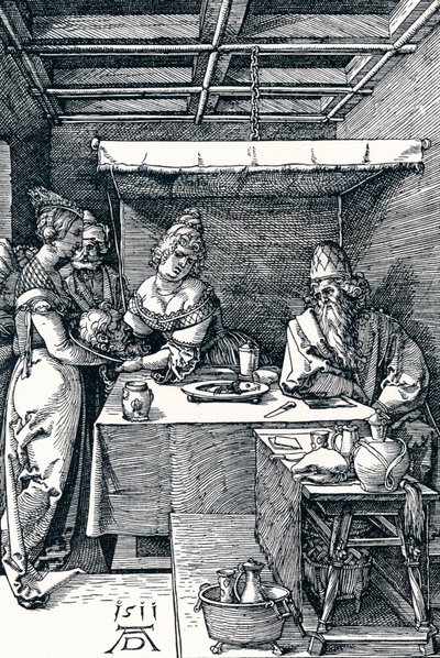 Salome esittelee Pyhän Johannes Kastajan pään Herodiakselle, 1511 1906 tekijältä Albrecht Dürer