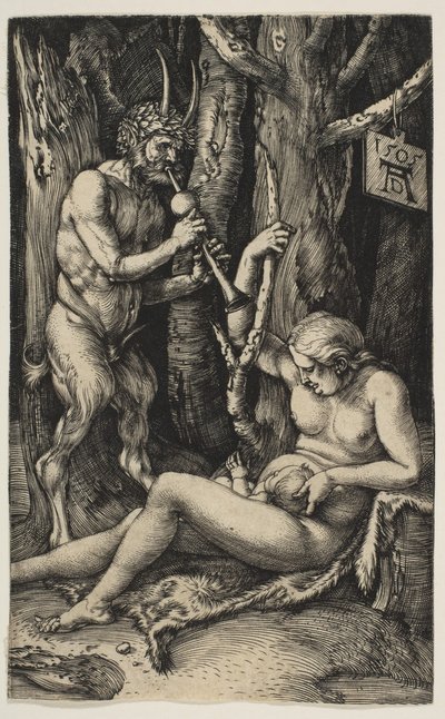 Satyr-perhe, 1505. tekijältä Albrecht Dürer