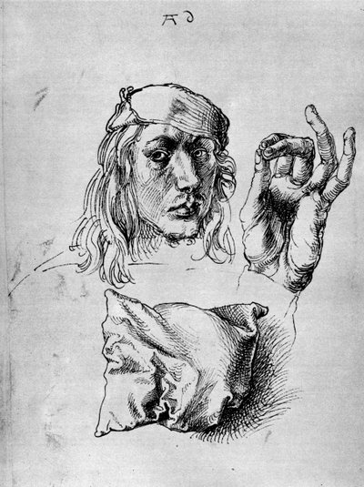 Omakuva tyynyllä, 1493, 1936 tekijältä Albrecht Dürer