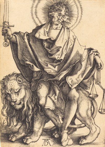 Vanhurskauden aurinko, n. 14991500. tekijältä Albrecht Dürer