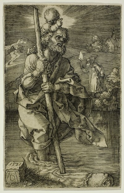 St. Christopher kasvot oikealle tekijältä Albrecht Dürer