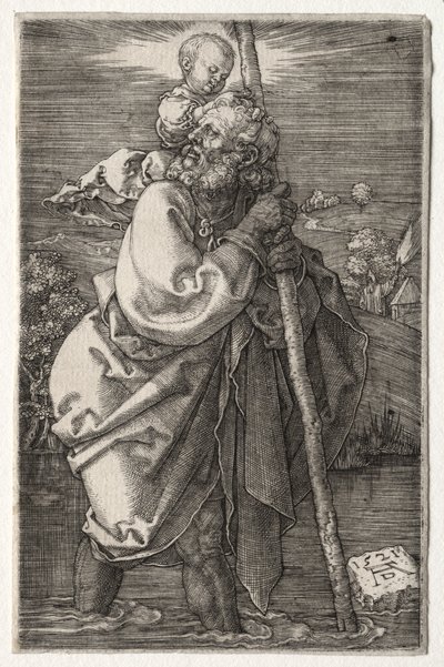 St. Christopher, Kasvot vasemmalle tekijältä Albrecht Dürer