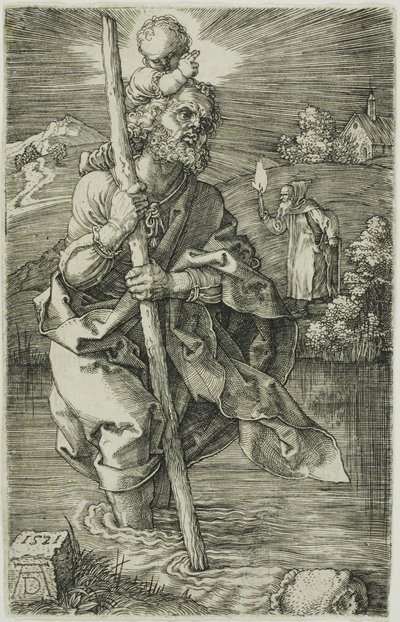 Sant Cristòfol de cara a la dreta finlandesa tekijältä Albrecht Dürer