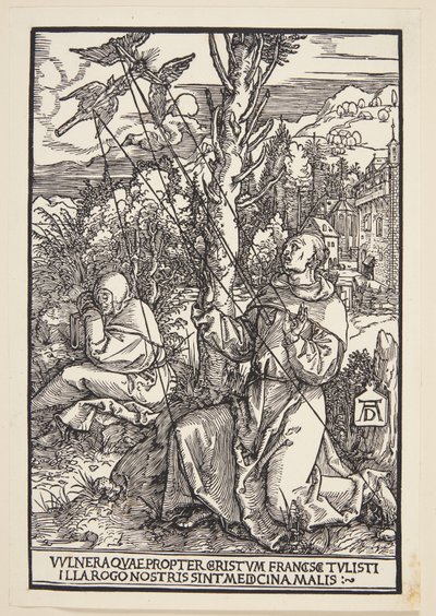Pyhä Franciscus vastaanottamassa stigmat tekijältä Albrecht Dürer