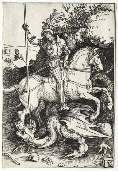 St. George tappaa lohikäärmeen tekijältä Albrecht Dürer