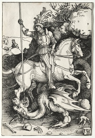 St. George Killing the Dragon, 1500-luku. tekijältä Albrecht Dürer
