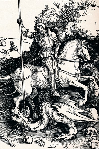 Pyhä Yrjö ja lohikäärme, 1505 1906 tekijältä Albrecht Dürer