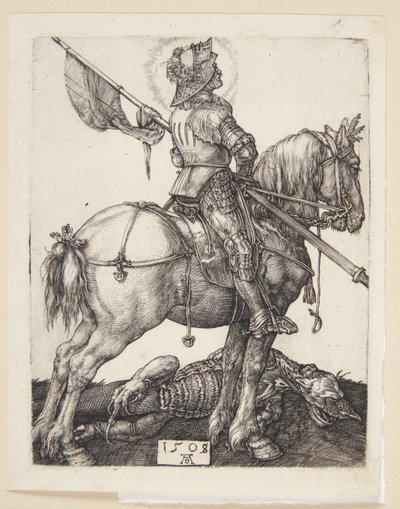 Pyhä Yrjö hevosen selässä tekijältä Albrecht Dürer