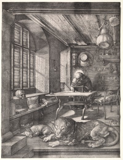 Pyhä Hieronymus opiskelussaan, 1514. tekijältä Albrecht Dürer