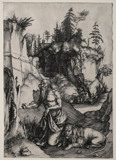 St. Jerome in Penitence, n. 1497. tekijältä Albrecht Dürer