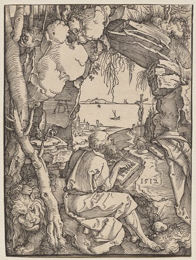 Pyhä Hieronymus luolassa tekijältä Albrecht Dürer