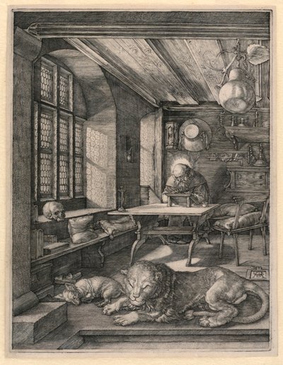 Pyhä Hieronymus tutkimuksessaan tekijältä Albrecht Dürer