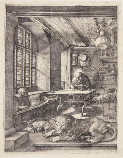 Pyhä Hieronymus tutkimuksessaan tekijältä Albrecht Dürer
