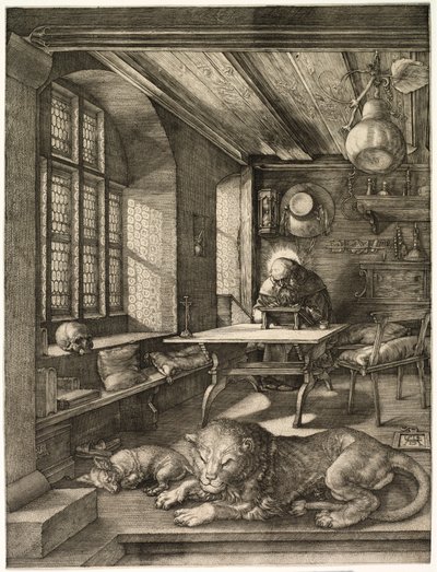 Pyhä Hieronymus tutkimuksessaan tekijältä Albrecht Dürer