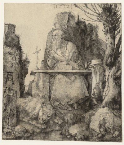 Pyhä Jerome erämaassa Pyhä Hieronymus erämaassa tekijältä Albrecht Dürer