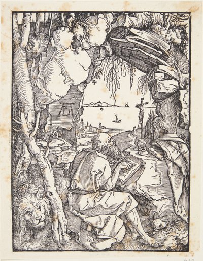 St. Jerome luolassa tekijältä Albrecht Dürer