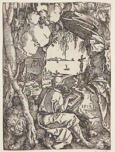 St. Jerome luolassa tekijältä Albrecht Dürer