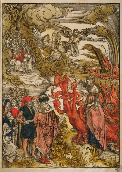 Pyhä Johannes erämaassa, 1498 (värillinen puupiirros) tekijältä Albrecht Dürer