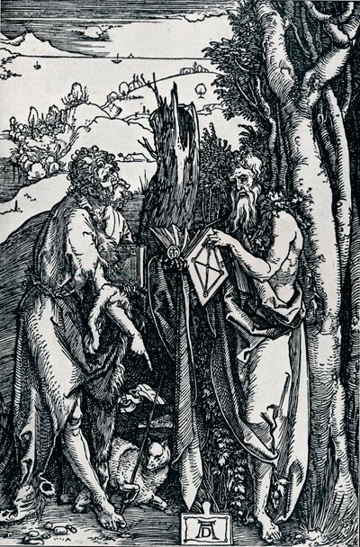 Pyhä Johannes Kastaja ja Pyhä Onufrius, 1504 1906 tekijältä Albrecht Dürer