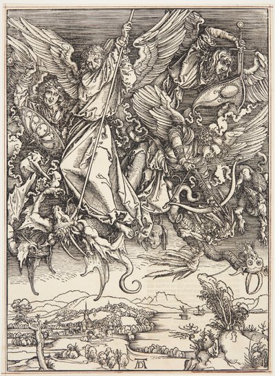 St. Michael Fighting the Dragon tekijältä Albrecht Dürer