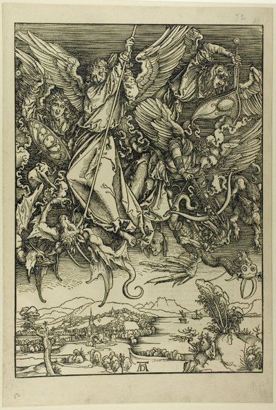 St. Michael Fighting the Dragon, The Apocalypse tekijältä Albrecht Dürer
