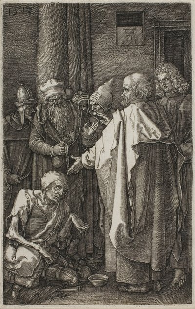 Pyhä Pietari ja Pyhä Johanneksen parantava vamma, Kaiverretusta kärsimyksestä tekijältä Albrecht Dürer
