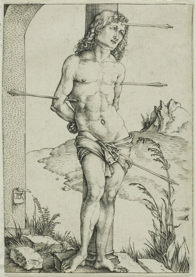 Pyhä Sebastián sidottu pylvääseen tekijältä Albrecht Dürer