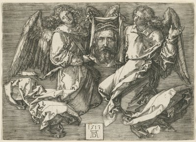 Sudarium Esittelee Two Angels tekijältä Albrecht Dürer