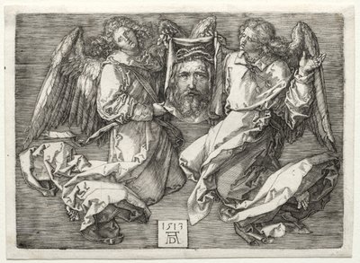 Sudarium Esittelee Two Angels. tekijältä Albrecht Dürer