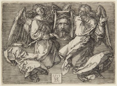 Kahden enkelin pitelemä hikiliina tekijältä Albrecht Dürer