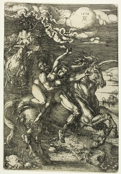Proserpinen sieppaus yksisarvisella tekijältä Albrecht Dürer