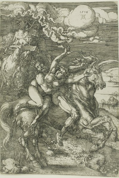 Proserpinen sieppaus yksisarvisella tekijältä Albrecht Dürer