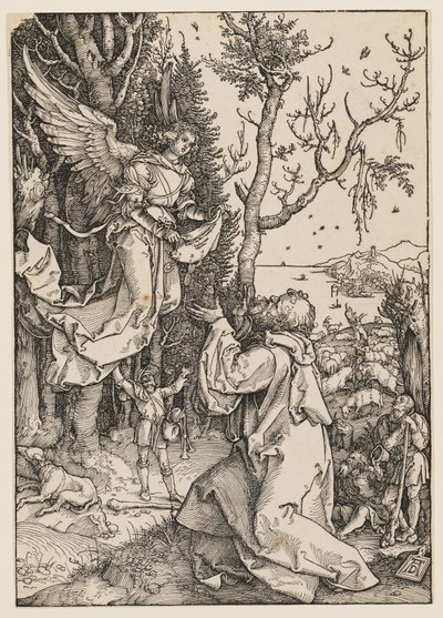 Enkeli ilmestyy Joakimille tekijältä Albrecht Dürer