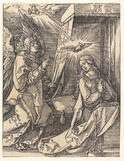 Enkelin ilmestys sarjasta "Pieni passio" tekijältä Albrecht Dürer